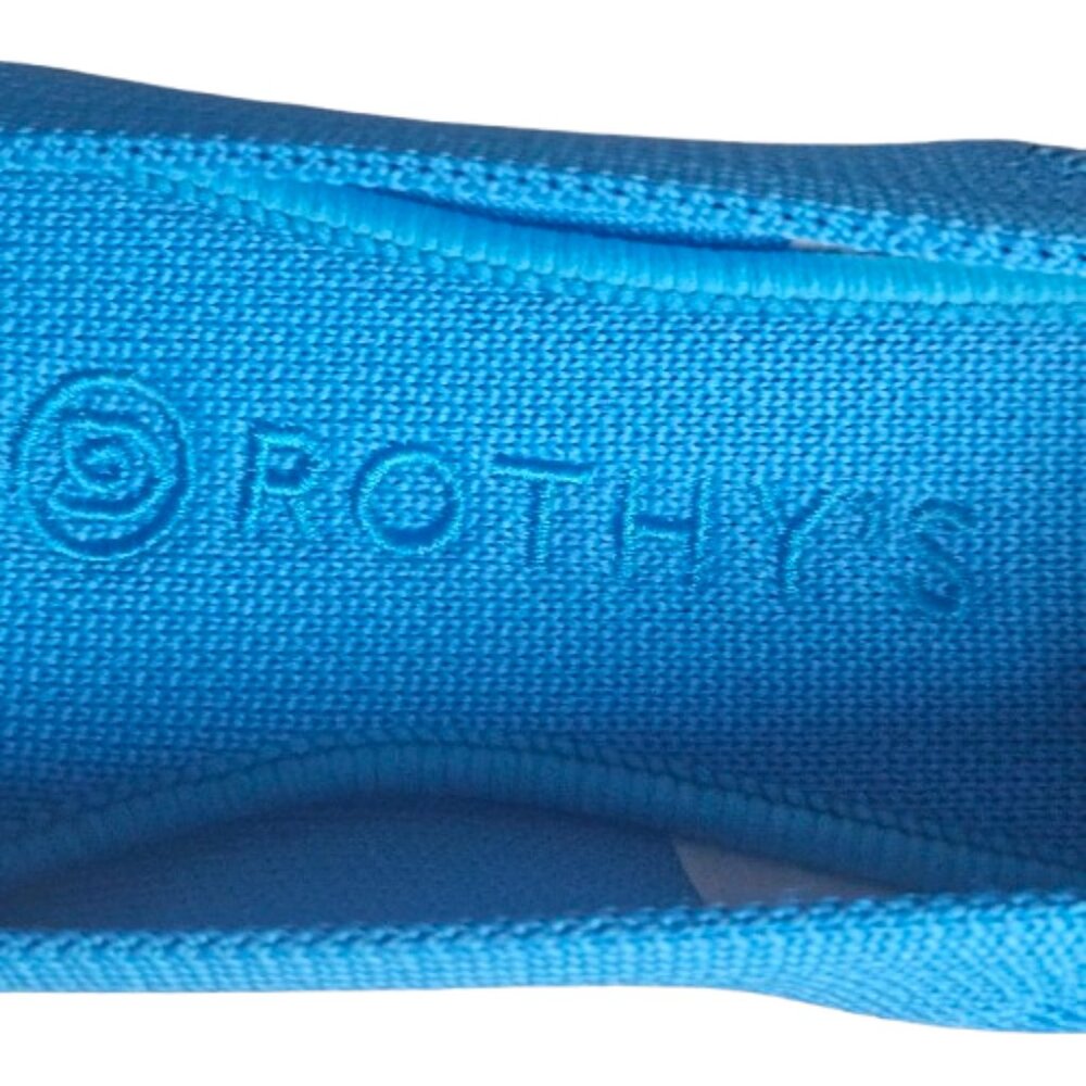Rothy's The Flat Peacock Blue Round Toe Ballet Flats SZ 6 Retired Color Like New - Picture 7 of 9